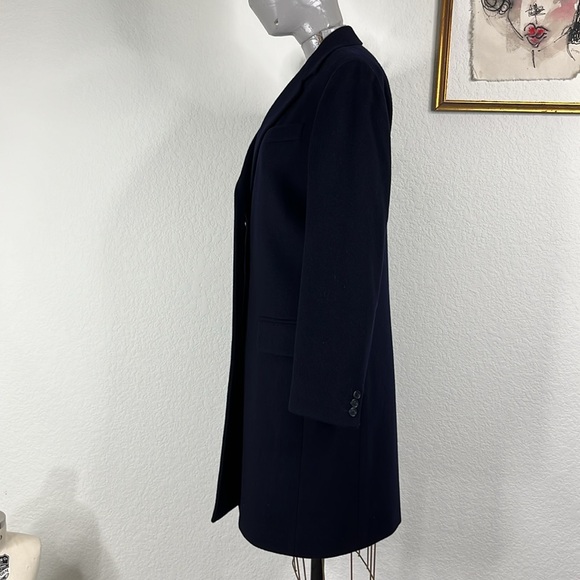 Helmut Lang Cashmere Midi Concealed Placket Overcoat Jacket - Picture 6 of 10